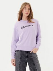 Karl Lagerfeld Jeans Bluza A1W20005 Fioletowy Regular Fit. Fioletowe bluzy bez kaptura damskie Karl Lagerfeld Jeans, xs, z bawełny. Za 319.99 zł.