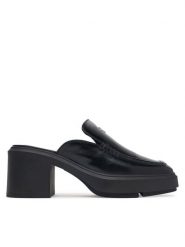 Calvin Klein Klapki Block Heel Mule Lth Hdw HW0HW03175 Czarny. Czarne klapki damskie CALVIN KLEIN, bez wzorów, ze skóry, bez obcasa. Za 649.99 zł.