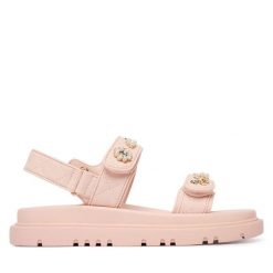 Sandały Aldo. Czerwone sandały damskie Aldo, bez wzorów, bez obcasa, na płaskiej podeszwie. Za 459.99 zł.