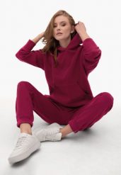 Bluza oversize B-LOVE. Czerwone bluzy z kapturem damskie Volcano, l, z bawełny. Za 179.99 zł.
