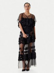 NORMA KAMALI Sukienka koktajlowa ST1253BDP31001 Czarny Loose Fit. Czarne sukienki damskie NORMA KAMALI, s, bez wzorów, z syntetyku, wizytowe, bez kołnierzyka, bez ramiączek. Za 1,569.00 zł.