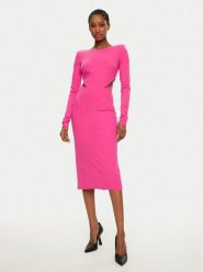 Patrizia Pepe Sukienka koktajlowa 8A1454/J129-R846 Różowy Slim Fit. Czerwone sukienki damskie Patrizia Pepe, bez wzorów, z syntetyku, wizytowe, bez kołnierzyka, bez ramiączek. Za 899.99 zł.