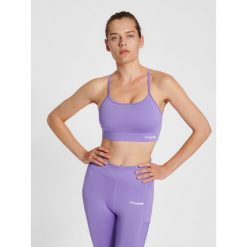 Damski usztywniany biustonosz sportowy Hummel MT Chipo. Fioletowe biustonosze sportowe damskie HUMMEL, bez wzorów, z dżerseju. Za 186.25 zł.