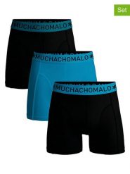 Muchachomalo Bokserki (3 pary) w kolorze czarno-niebieskim rozmiar: XL. Czarne bokserki męskie Muchachomalo, bez wzorów. Za 109.95 zł.