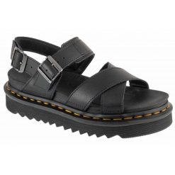 Sandały Dr. Martens Voss Ii Sandals W DM31558001 czarne. Czarne sandały damskie bez wzorów, z materiału, bez obcasa, na platformie. Za 782.03 zł.