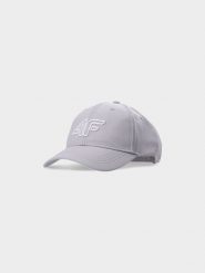4F Czapka z daszkiem strapback uniseks - szara L/XL. Szare czapki z daszkiem damskie 4f, bez wzorów, z syntetyku. W wyprzedaży za 29.99 zł.