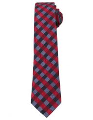 Czerwono-Granatowy Elegancki Krawat w Kratkę -ALTIES- 6 cm, Męski. Czerwone krawaty i muchy męskie Alties, bez wzorów, z tkaniny, eleganckie. Za 49.00 zł.