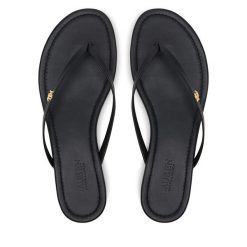 Japonki LAUREN RALPH LAUREN. Czarne klapki damskie Lauren Ralph Lauren, bez wzorów, bez obcasa. Za 269.99 zł.