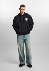 Bluza sportowa męska Prosto Shield Mini Splash z kapturem. Czarne bluzy sportowe męskie Prosto., z aplikacjami, z bawełny, sportowe, bez kołnierzyka, bez ramiączek. Za 249.99 zł.