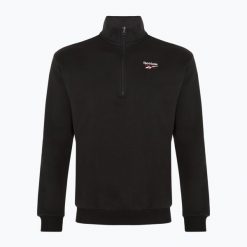 Bluza Reebok Identity Fleece 1/4 Zip. Czarne bluzy sportowe męskie REEBOK FITNESS, bez wzorów, sportowe, bez kołnierzyka, bez ramiączek. Za 159.99 zł.