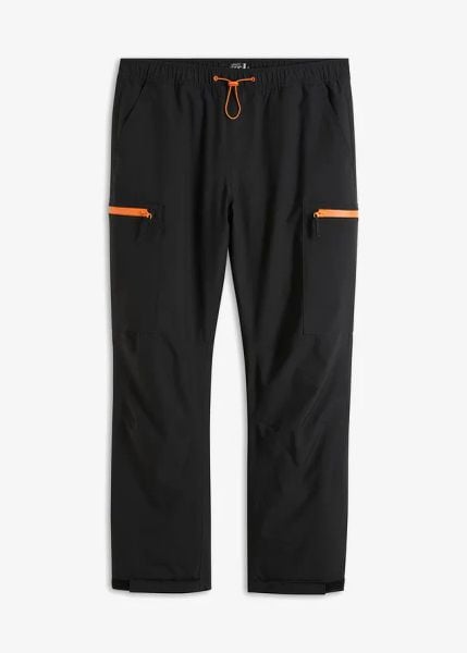Spodnie wodoodporne, termoaktywne, loose fit straight. Czarne bielizna termoaktywna męska bonprix, bez wzorów. Za 219.99 zł.