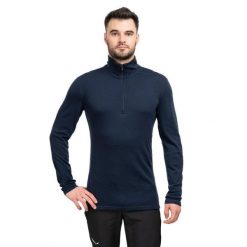 Koszulka termoaktywna męska Classic Thermal Merino BL 1/4 Zip. Niebieskie bielizna termoaktywna męska Smartwool, m, bez wzorów, z wełny. Za 589.99 zł.