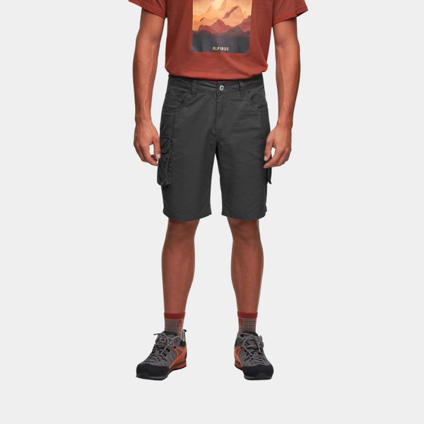 Spodenki turystyczne męskie Alpinus Askja. Szare szorty męskie Alpinus, bez kołnierzyka. Za 223.75 zł.