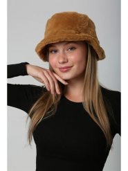 Lucky Bees Kapelusz w kolorze jasnobrązowym rozmiar: onesize. Brązowe kapelusze damskie Lucky Bees, bez wzorów, z futra. Za 130.50 zł.