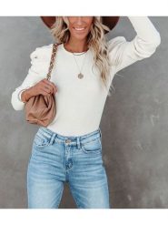 Milan Kiss Koszulka w kolorze kremowym rozmiar: XL. Brązowe bluzki damskie Milan Kiss, xl, bez wzorów, ze splotem, bez kołnierzyka. Za 126.99 zł.