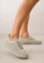 Zielone Tenisówki z Ażurową Cholewką Tidella. Zielone trampki i tenisówki damskie Born2be, w ażurowe wzory, z jeansu. Za 69.99 zł.