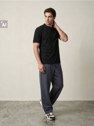 Dresowe spodnie wide leg z haftem - Inny. Spodnie sportowe męskie Sinsay, z dresówki. Za 49.99 zł.