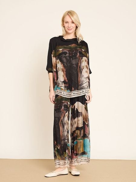 BGN Spodnie w kolorze czarnym ze wzorem rozmiar: 40. Czarne spodnie materiałowe damskie BGN, bez wzorów, z materiału, z podwyższonym stanem. Za 195.99 zł.