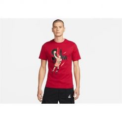Koszulka sportowa męska Nike Air Jordan Game 5. Czerwone t-shirty sportowe męskie Nike, l, z bawełny, bez ramiączek. Za 244.00 zł.