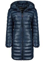 Geographical Norway Płaszcz pikowany "Annecy" w kolorze granatowym rozmiar: XL. Niebieskie płaszcze damskie Geographical Norway, xl, bez wzorów. Za 187.52 zł.