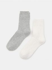 Skarpetki z domieszką wełny 2 pack - szary. Szare skarpetki damskie Sinsay, bez wzorów, z wełny. Za 15.99 zł.