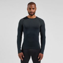 T-shirt Odlo manches longues Performance Light ECO. Czarne koszulki męskie z długim rękawem Odlo, xl, bez wzorów, bez kołnierzyka. Za 240.89 zł.