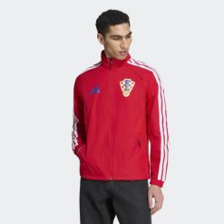 Domowa bluza reprezentacyjna Chorwacji. Czerwone bluzy bez kaptura męskie Adidas, s, z dresówki. Za 529.00 zł.