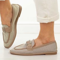 Beżowe mokasyny damskie Vinceza 62272. Brązowe mokasyny damskie VINCEZA, z jeansu. Za 149.00 zł.