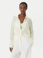 Patrizia Pepe Koszula 8C0703/A156-Y478 Żółty Regular Fit. Żółte koszule damskie Patrizia Pepe, bez wzorów, z jedwabiu, bez kołnierzyka, bez ramiączek. Za 1,389.00 zł.