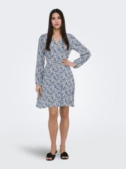 ONLY Sukienka w kolorze niebiesko-białym rozmiar: M. Białe sukienki damskie Only, m, bez wzorów, z wiskozy, bez kołnierzyka, bez ramiączek, mini. Za 91.99 zł.