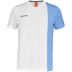Koszulka tenisowa męska Babolat Play Crew Neck Tee. Białe t-shirty sportowe męskie BABOLAT, m, z materiału, bez ramiączek, tenisowe. Za 149.99 zł.