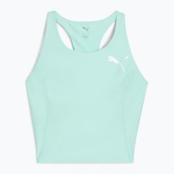 Top do biegania damski PUMA Raceday Ultraform Crop. Niebieskie topy sportowe damskie Puma, s, bez wzorów, z materiału, bez ramiączek. Za 229.99 zł.