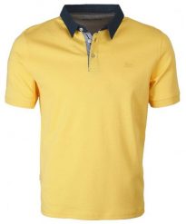 Koszulka POLO Żółta z Kołnierzykiem, Krótki Rękaw -PAKO JEANS. Żółte koszulki polo męskie Pako Jeans, m, bez wzorów, z bawełny, bez ramiączek. Za 119.00 zł.