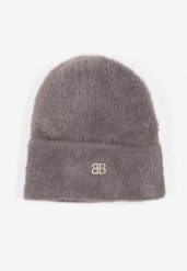 Szara Czapka Typu Beanie z Wełną i Wiskozą Ozdobiona Naszywką Borirra. Szare czapki zimowe damskie Born2be, z wełny. Za 44.99 zł.