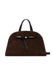 Tory Burch Torebka Romy Suede Bauletto 183363 Brązowy ciemny. Brązowe torebki klasyczne damskie Tory Burch, bez wzorów, ze skóry, bez dodatków. Za 2,634.00 zł.