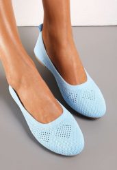 Niebieskie Ażurowe Balerinki z Okrągłym Noskiem Siotte. Niebieskie baleriny damskie Renee, w ażurowe wzory, bez obcasa. Za 39.99 zł.