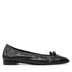 Baleriny Stuart Weitzman. Czarne baleriny damskie Stuart Weitzman, bez wzorów, bez obcasa. Za 889.99 zł.