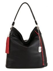 Anna Morellini Skórzana torebka "Anita" w kolorze czarno-czerwonym - 35 x 34 x 12 cm rozmiar: onesize. Czarne torebki klasyczne damskie Anna Morellini, bez wzorów, z materiału, bez dodatków. Za 347.99 zł.