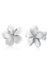 Elli Damskie kolczyki sztyfty Kwiat plumeri z emalią, srebro 925 Sterling Silver Kolczyki 1 ct. Szare kolczyki damskie Elli, srebrne, na sztyftcie. Za 266.89 zł.