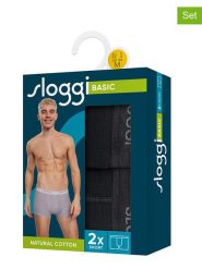 Sloggi Bokserki (2 pary) "Basic" w kolorze czarnym rozmiar: XL. Czarne bokserki męskie Sloggi, bez wzorów. Za 74.63 zł.