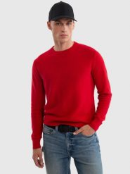Sweter męski bawełniany czerwony Raidat 603. Czerwone swetry męskie Big Star, l, bez wzorów, z bawełny, bez kołnierzyka. W wyprzedaży za 159.99 zł.