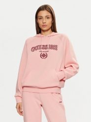 Guess Bluza V5RQ02 KCLD1 Różowy Regular Fit. Czerwone bluzy bez kaptura damskie Guess, s, z bawełny. Za 219.99 zł.