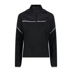 Wodoodporna kurtka z odpinanymi rękawami dla kobiet CMP. Czarne kurtki damskie CMP, bez wzorów, bez kaptura. Za 387.40 zł.