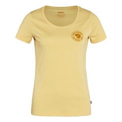 Koszulka damska Fjallraven 1960 Logo T-shirt. Żółte bluzki sportowe damskie Fjällräven, xs, bez wzorów, bez ramiączek. Za 156.99 zł.