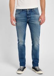LEE MĘSKIE SPODNIE JEANSOWE DAREN ZIP FLY RISING TIDE 112355866 L707008606. Spodnie materiałowe męskie Lee, bez wzorów, z jeansu. Za 239.99 zł.