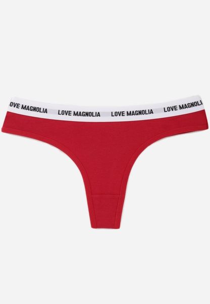 Czerwone Majtki Typu Stringi z Bawełną i Napisami Veza. Czerwone stringi damskie Born2be, l, bez wzorów, z bawełny. Za 7.99 zł.