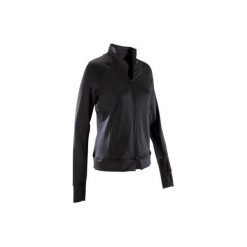 Bluza na zamek fitness kardio 900 damska. Czarne bluzy bez kaptura damskie DOMYOS, bez wzorów, z elastanu, bez ramiączek, bez kaptura. Za 119.99 zł.