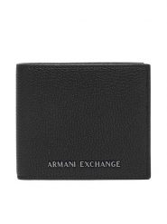 Armani Exchange Portfel XM000167 AF26663 UC001 Czarny. Czarne portfele męskie Armani Exchange, bez wzorów, ze skóry. Za 329.99 zł.