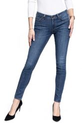 SPODNIE DAMSKIE LEE SKINNY SCARLETT DARK ABERDEEN L526SIMX 112111907. Spodnie materiałowe damskie Lee, bez wzorów, z jeansu. Za 199.99 zł.