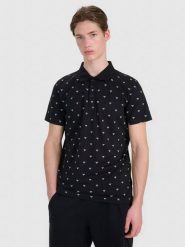4F Koszulka polo regular męska - czarna XXL. Czarne koszulki polo męskie 4f, m, bez wzorów, z bawełny, bez ramiączek. Za 89.99 zł.